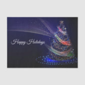 Weihnachts Party farbenfrohe Bäume Navy Blue Rusti Seidenpapier (Vorderseite)