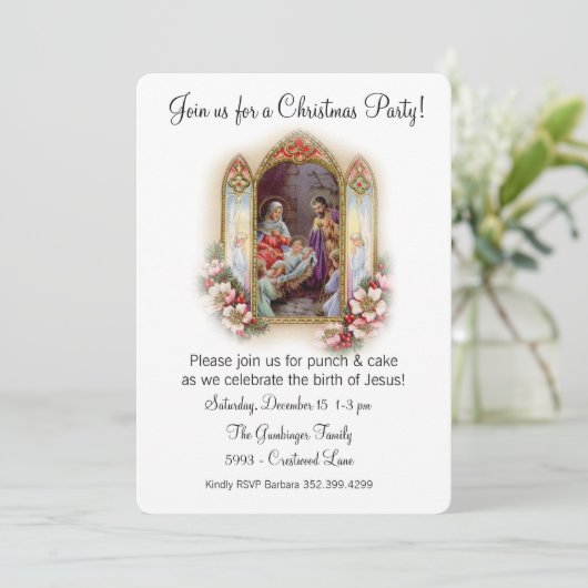 Weihnachts-Party-Feier für Jesus Einladung (Stehend Vorderseite)