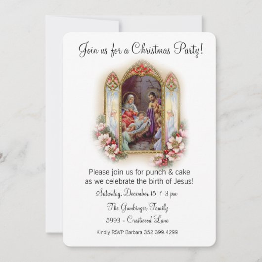 Weihnachts-Party-Feier für Jesus Einladung (Vorderseite)