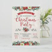 Weihnachts-Party-Feier Vintage Einladung (Stehend Vorderseite)