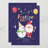 Weihnachts-Party Feierliche Weihnachtsfeier Einladung (Vorne/Hinten)