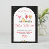 Weihnachts-Party Feiertag Cocktail Weihnachtsarbei Einladung (Stehend Vorderseite)