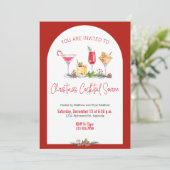 Weihnachts-Party Feiertag Cocktail Weihnachtsarbei Einladung (Stehend Vorderseite)