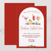 Weihnachts-Party Feiertag Cocktail Weihnachtsarbei Einladung (Vorne/Hinten)