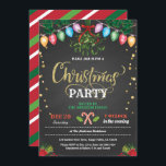 Weihnachts-Party Feiertag Party-chalkboard mistlet Einladung<br><div class="desc">[Alle Texte sind editierbar,  außer "Weihnachten"] Holen Sie sich dieses stilvolle Design jetzt! Occasion: Weihnachten,  Feiertag Thema: Kuss unter dem mistletostil: modern,  chic,  fröhlich,  lustig Farben: rot,  weiß,  grün,  festliche Farben,  Imitate gold Grafik: Kalkboard Hintergrund,  Weihnachtscreme,  farbenfrohe Weihnachtssaiten Licht,  Mistleton,  Weihnachts-Blume,  Imitate goldenen Konfetti</div>