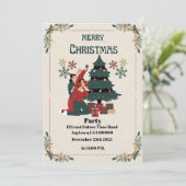 Weihnachts-Party Feiertagskarte (Stehend Vorderseite)