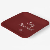 Weihnachts-Party Feliz Navidad Simple Snowflake Ro Pappteller (Gewinkelt)