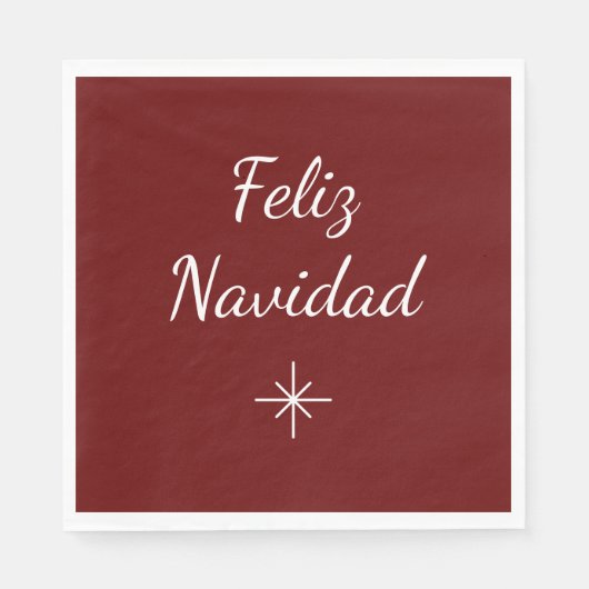 Weihnachts-Party Feliz Navidad Simple Snowflake Ro Serviette (Vorderseite)