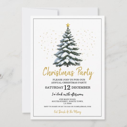 Weihnachts-Party Festbaum Einladung (Vorderseite)