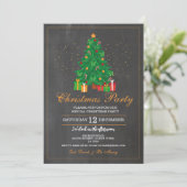Weihnachts-Party Festbaum Geschenke Einladung (Stehend Vorderseite)