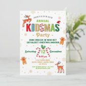 Weihnachts-Party Festliche Kinderspiele Einladung (Stehend Vorderseite)