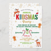 Weihnachts-Party Festliche Kinderspiele Einladung (Vorne/Hinten)