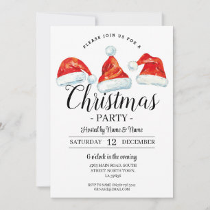 Weihnachts-Party Festliche Weihnachtsmannmütze Ein Einladung