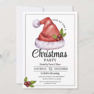 Weihnachts-Party Festliche Weihnachtsmannmütze Ein Einladung