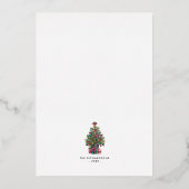 Weihnachts-Party Festrosa Tree Gold Folieneinladung (Rückseite)