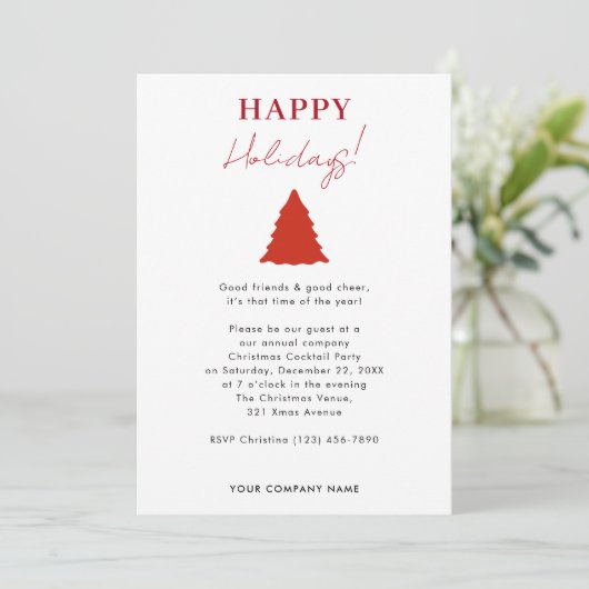 Weihnachts-Party-Firmenlogo Einladung (Stehend Vorderseite)