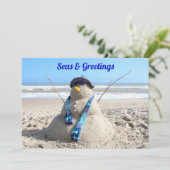 Weihnachts-Party Florida Snowman Einladung (Stehend Vorderseite)