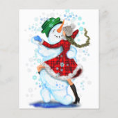 Weihnachts-Party-Flyer Snowman und Girl-Dance Flyer (Hinten)