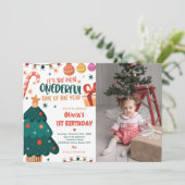 Weihnachts-Party-Foto Einladung (Stehend Vorderseite)