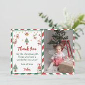 Weihnachts-Party-Foto Vielen Dank Einladung (Stehend Vorderseite)