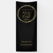 Weihnachts-Party froh und hell Schwarz Gold Banner (Vertikal)