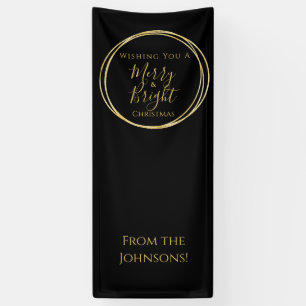 Weihnachts-Party froh und hell Schwarz Gold Banner