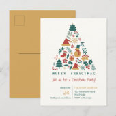 Weihnachts-Party Frohe Winter Dezember Einladungspostkarte (Vorne/Hinten)
