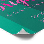 Weihnachts-Party fröhlich und hell Rosa und Grün Poster (Ecke)