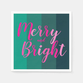 Weihnachts-Party fröhlich und hellgrün rosa Serviette