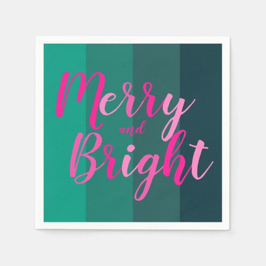 Weihnachts-Party fröhlich und hellgrün rosa Serviette (Vorderseite)