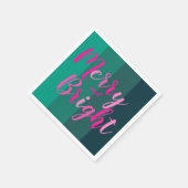 Weihnachts-Party fröhlich und hellgrün rosa Serviette (Ecke)