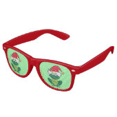 Weihnachts-Party Frosch Santa Green Red Sonnenbrille (Schrägansicht)