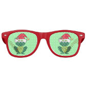 Weihnachts-Party Frosch Santa Green Red Sonnenbrille (Vorderseite)