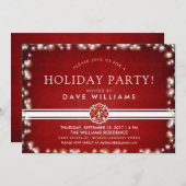 Weihnachts-Party für Feuerwehrleute Einladung (Vorne/Hinten)