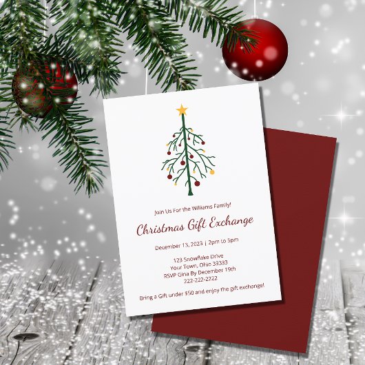 Weihnachts-Party-Geschenk-Austausch Festival Everg Einladung