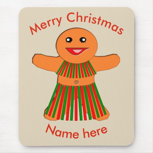 Weihnachts-Party Gingerbread Frau Mousepad (Vorne)