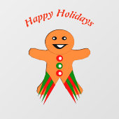 Weihnachts-Party Gingerbread Man Custom Fensteraufkleber (Blatt)