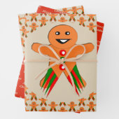 Weihnachts-Party Gingerbread Man Custom Geschenkpapier Set (Beispiel)