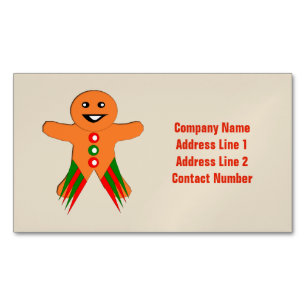 Weihnachts-Party Gingerbread Man Custom Magnetische Visitenkarte