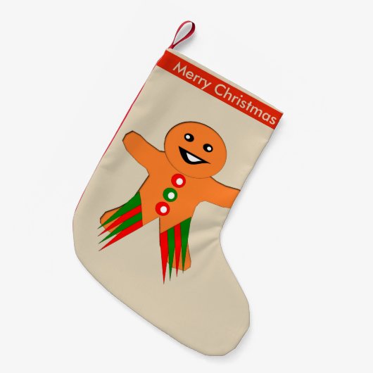 Weihnachts-Party Gingerbread Man Custom Strumpf Kleiner Weihnachtsstrumpf (Vorderansicht (hängend))