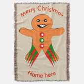 Weihnachts-Party Gingerbread Man Throw Blanket Decke (Vorderseite Vertikal)