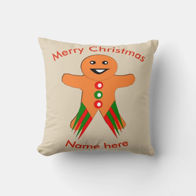 Weihnachts-Party Gingerbread Mann Custom Kissen (Vorderseite)