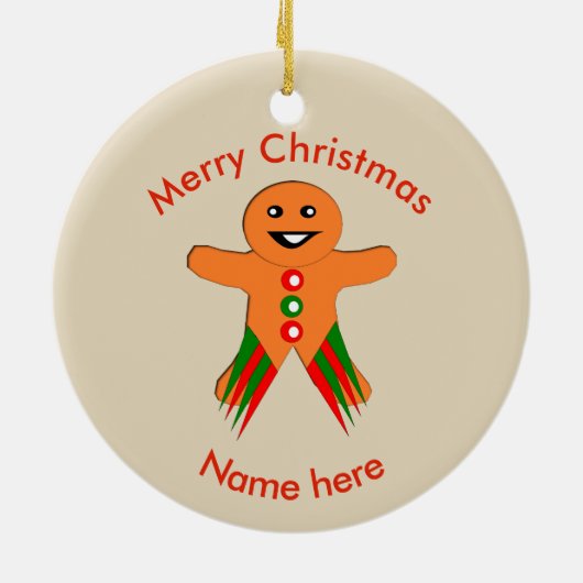 Weihnachts-Party Gingerbread Mann Custom Ornament (Hinten)