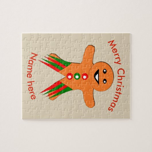 Weihnachts-Party Gingerbread Mann Custom Puzzle (Horizontal)