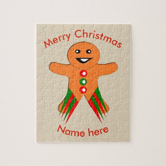 Weihnachts-Party Gingerbread Mann Custom Puzzle (Vertikal)