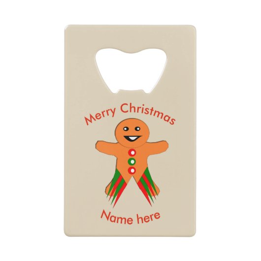 Weihnachts-Party Gingerbread Mann Flaschenöffner (Vorderseite)