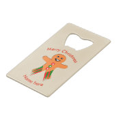 Weihnachts-Party Gingerbread Mann Flaschenöffner (Vorderseite Schrägansicht)