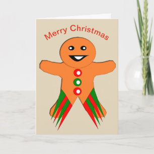 Weihnachts-Party Gingerbrei Man Card Feiertagskarte