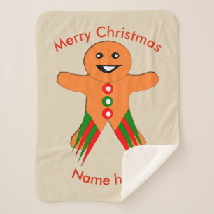 Weihnachts-Party Gingerbrei Man Custom Sherpa Sherpadecke