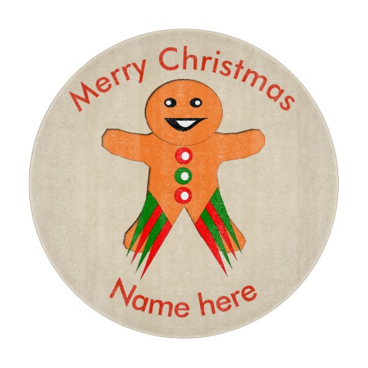 Weihnachts-Party Gingerbrei Man Cutting Board Schneidebrett (Vorderseite)